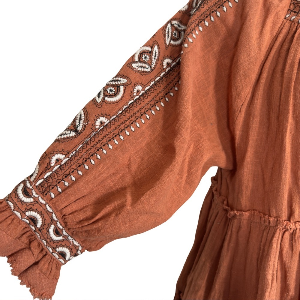 Free People Dream Weaver Tunic Top Terracotta Orange XS - Picture 5 of 11